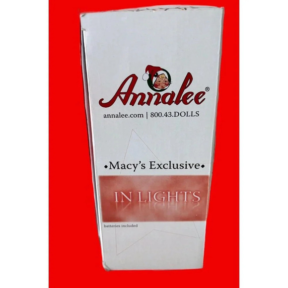 ANNALEE 9" CHRISTMAS DELIGHTS SANTA CLAUS & BAG HOLIDAY STAR LIGHTS UPDOLL NWT - Picture 10 of 11